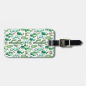 水彩画のサボテンはパターンを植えます ラゲッジタグ (正面横)