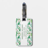 水彩画のサボテンはパターンを植えます ラゲッジタグ (裏面縦)