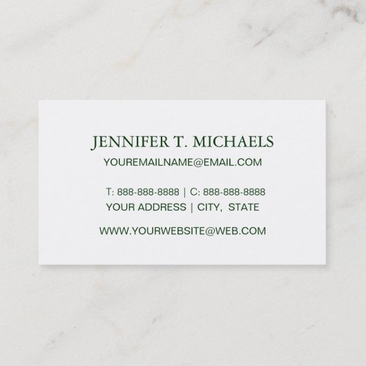 水彩画のサボテンはパターンを植えます 名刺 (裏面)