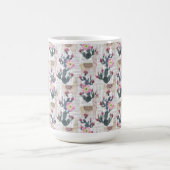 水彩画のサボテンパターン コーヒーマグカップ (中央)