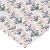 水彩画のサボテンパターン ショートテーブルランナー (コーナー)