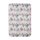 水彩画のサボテンパターン バスマット (正面縦)