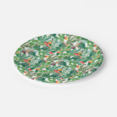 水彩画のサボテンパターン ペーパープレート (アングル)