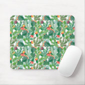 水彩画のサボテンパターン マウスパッド (マウス)