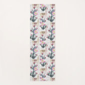 水彩画のサボテンパターン ヨガマット (正面)