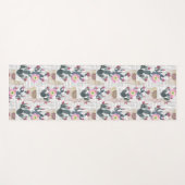 水彩画のサボテンパターン ヨガマット (正面(横))