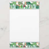 水彩画のサボテンパターン 便箋 (正面)