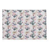 水彩画のサボテンパターン 枕カバー (裏面-右)