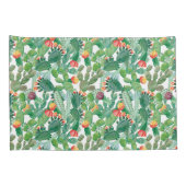 水彩画のサボテンパターン 枕カバー (裏面-右)