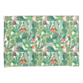 水彩画のサボテンパターン 枕カバー (正面右)