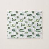 水彩画のサボテン及びSucculent ジグソーパズル (横)