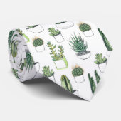 水彩画のサボテン及びSucculent ネクタイ (ロール)