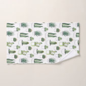 水彩画のサボテン及びSucculent バスタオルセット (ハンドタオル)