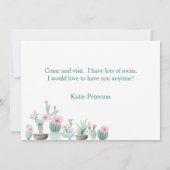 水彩画のサボテン 引越しました 案内状 (裏面)