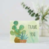 水彩画のサボテン　毎日ありがとう　ポストカード ポストカード (スタンド正面)