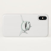 水彩画のサメ 笑顔 グレー グリーン 海の生き物 Case-Mate iPhoneケース (裏面(横))