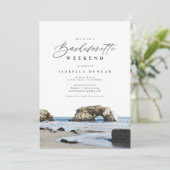 水彩画のサンタクルーズ カリフォルニア ビーチ トロピカル 招待状 (スタンド正面)