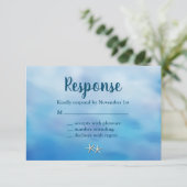 水彩画のサンディ・トゥーズへ お返事は ヒトデのマークでお願い 出欠カード (スタンド正面)