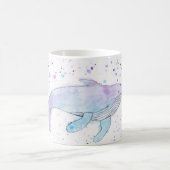 水彩画のザトウクジラのマグ コーヒーマグカップ (中央)