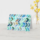 水彩画のシェブロンの元の水彩画のアートワーク カード (黄色い花)