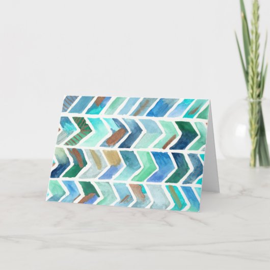 水彩画のシェブロンの元の水彩画のアートワーク カード (正面)