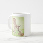 水彩画のシカのマグ コーヒーマグカップ (正面左)