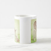 水彩画のシカのマグ コーヒーマグカップ (中央)