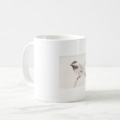 水彩画のシジュウカラ コーヒーマグカップ (正面左)