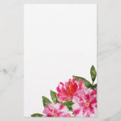 水彩画のシャクヤクのカスタマイズ可能な文房具 便箋 (正面)