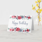 水彩画のシャクヤクのハッピーバースデー カード (黄色い花)