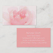 水彩画のシャクヤクの開花の花の名刺 名刺 (正面/裏面)