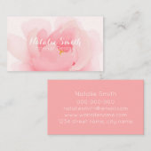 水彩画のシャクヤクの開花の花の名刺 名刺 (正面/裏面)