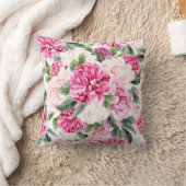 水彩画のシャクヤクパターン2 クッション (ブランケット)