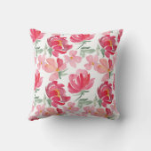 水彩画のシャクヤクパターン クッション (裏面)