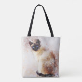 水彩画のシャム猫 トートバッグ (裏面)