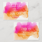 水彩画のシャーベットは割引感謝していしています 割引カード (正面/裏面)