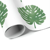 水彩画のシュロの葉パターン ラッピングペーパー (ロールコーナー)