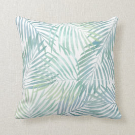 水彩画のシュロの葉 クッション