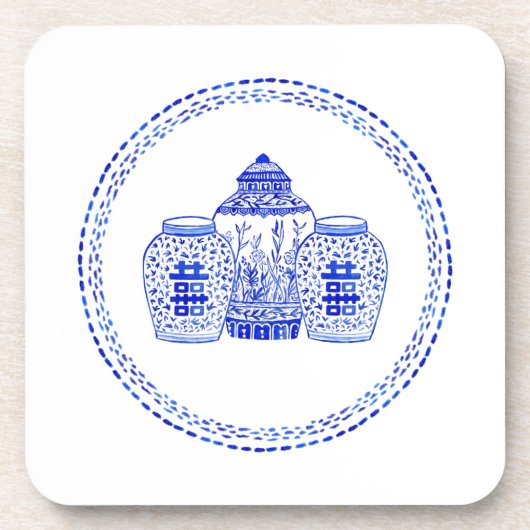 水彩画のショウガの瓶のコースター コースター (正面)