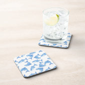 水彩画のシロナガスクジラパターン コースター (右側)