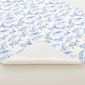 水彩画のシロナガスクジラパターン シェルパブランケット (3/4)