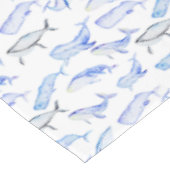 水彩画のシロナガスクジラパターン テーブルクロス (アングル)
