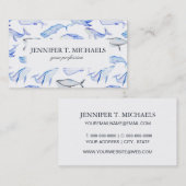 水彩画のシロナガスクジラパターン 名刺 (正面/裏面)