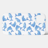 水彩画のシロナガスクジラパターン Case-Mate iPhoneケース (裏面 (横))