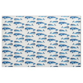 水彩画のシロナガスクジラ ファブリック (ファットクウォーター)