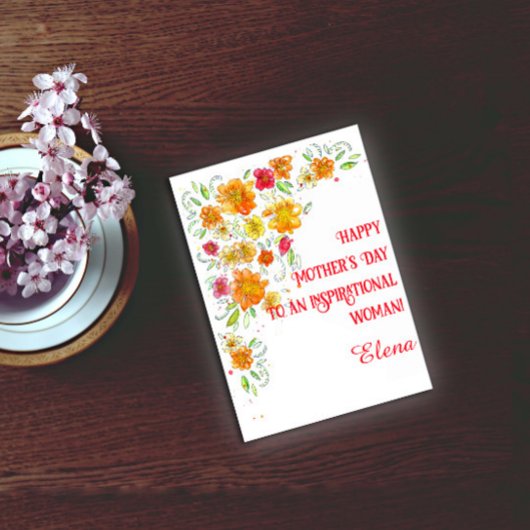 水彩画のシンプルな庭の母の日のカード シーズンカード