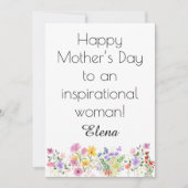 水彩画のシンプルな黄色と赤い花 シーズンカード (正面)