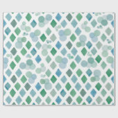 水彩画のシームレスなパターン（白背景に  ラッピングペーパー (フラット)