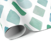 水彩画のシームレスなパターン（白背景に  ラッピングペーパー (ロールコーナー)