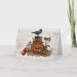 水彩画のジャックオランタン カード